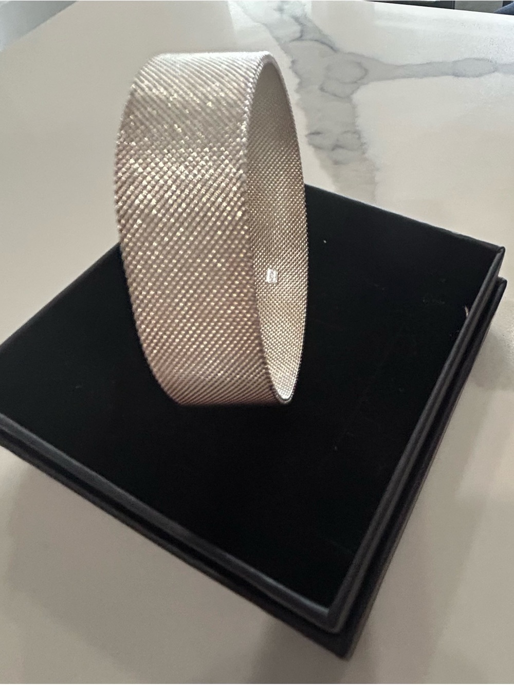 Tiffany & Co. Textured Wide Silver Mesh Bracelet